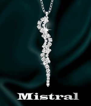 Mistral přívěsek - strass stříbřený
